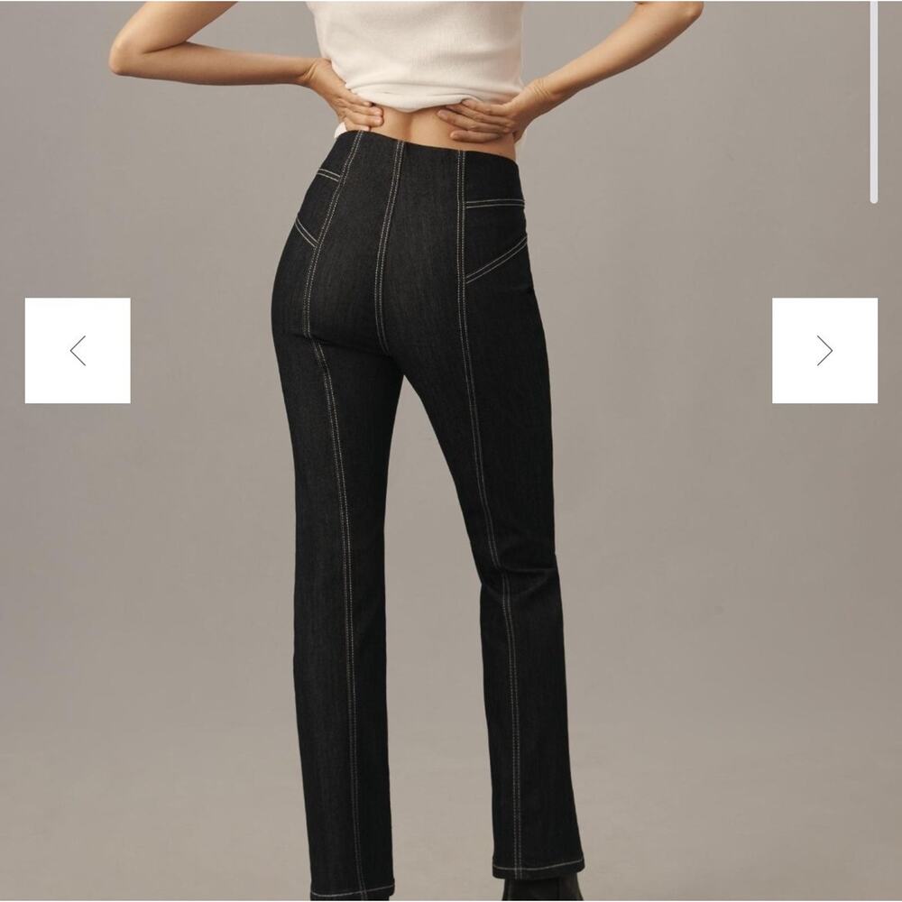NWT MAEVE High Rise Straight Leg Jeans 31T 31 Tall Women’s Anthro Stretch Blue